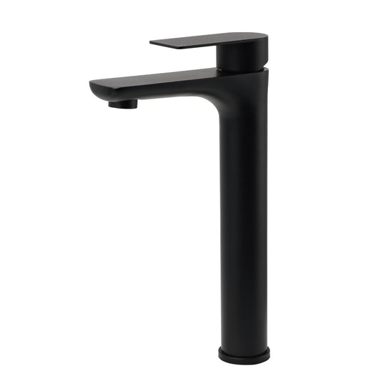 WELS 7.5L/m Rounded Body Basin Mixer Kitchen Vanity Faucet Tap Spout Matte Black V1233-KRF102BL