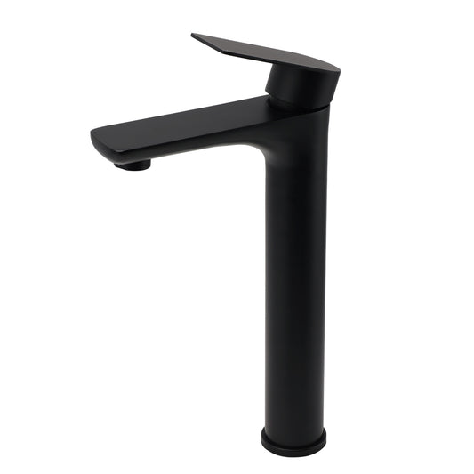 WELS 7.5L/m Rounded Body Basin Mixer Kitchen Vanity Faucet Tap Spout Matte Black V1233-KRF102BL