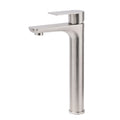 Brushed Nickel Rounded Edge Tall Basin Mixer Kitchen Vanity Faucet Tap Spout Set V1233-KRF102BS