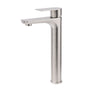 Brushed Nickel Rounded Edge Tall Basin Mixer Kitchen Vanity Faucet Tap Spout Set V1233-KRF102BS