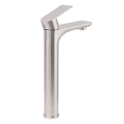 Brushed Nickel Rounded Edge Tall Basin Mixer Kitchen Vanity Faucet Tap Spout Set V1233-KRF102BS