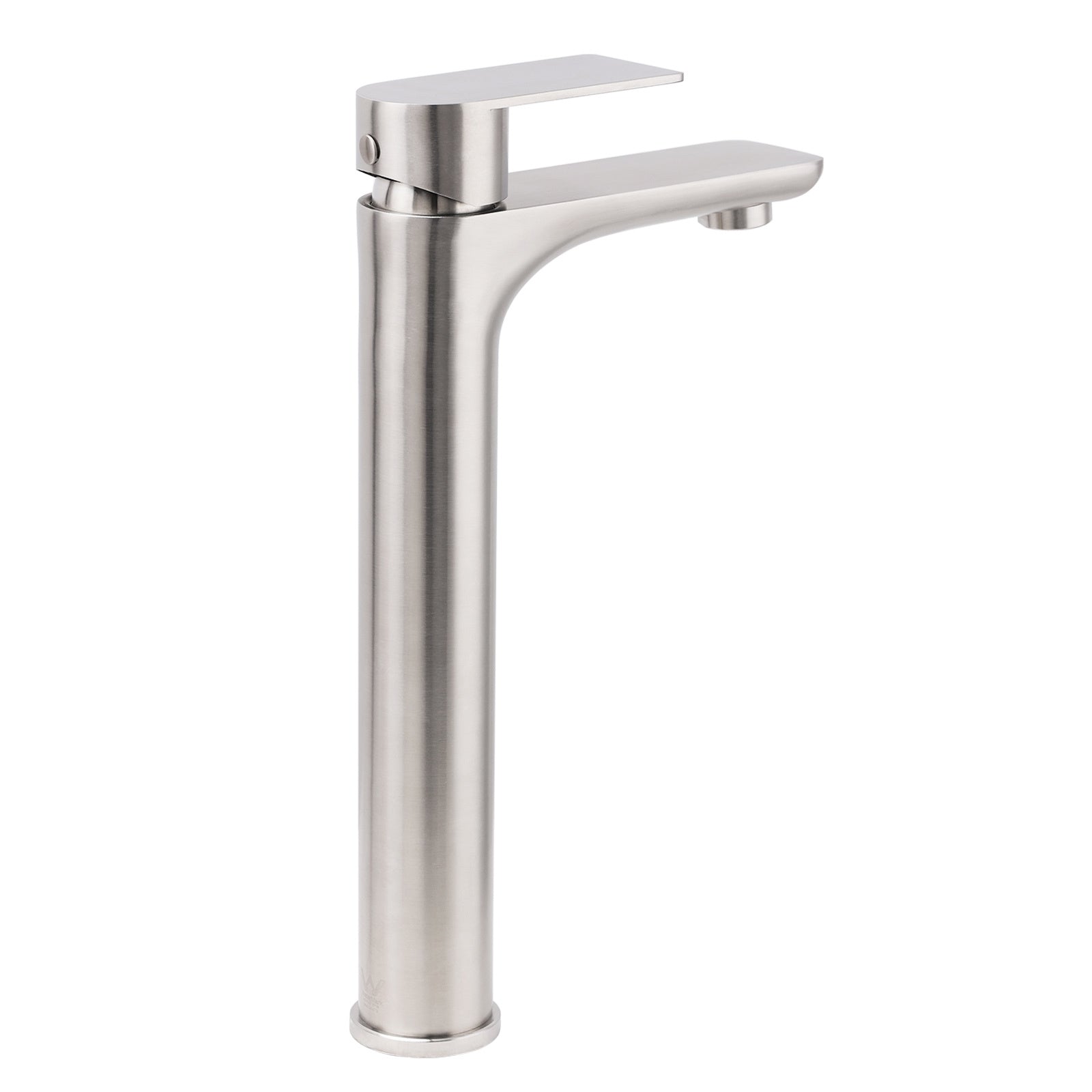 Brushed Nickel Rounded Edge Tall Basin Mixer Kitchen Vanity Faucet Tap Spout Set V1233-KRF102BS
