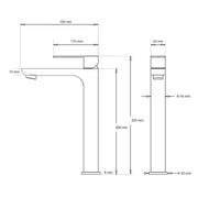 Brushed Nickel Rounded Edge Tall Basin Mixer Kitchen Vanity Faucet Tap Spout Set V1233-KRF102BS