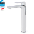 WELS Bathroom Chrome Round Tall Basin Mixer Vanity Faucet Laundry Counter Tap V1233-KRF102CR