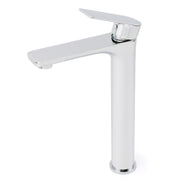 WELS Bathroom Chrome Round Tall Basin Mixer Vanity Faucet Laundry Counter Tap V1233-KRF102CR