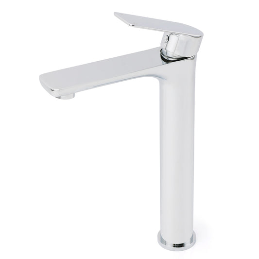 WELS Bathroom Chrome Round Tall Basin Mixer Vanity Faucet Laundry Counter Tap V1233-KRF102CR