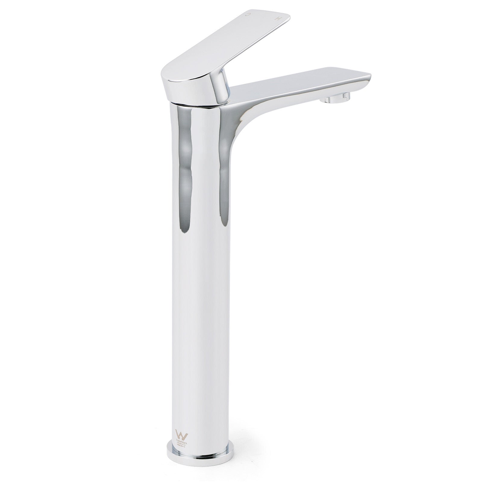 WELS Bathroom Chrome Round Tall Basin Mixer Vanity Faucet Laundry Counter Tap V1233-KRF102CR