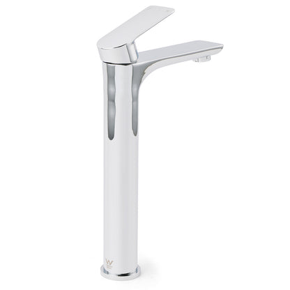 WELS Bathroom Chrome Round Tall Basin Mixer Vanity Faucet Laundry Counter Tap V1233-KRF102CR