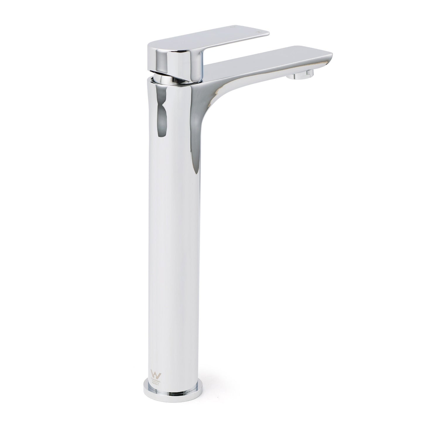 WELS Bathroom Chrome Round Tall Basin Mixer Vanity Faucet Laundry Counter Tap V1233-KRF102CR