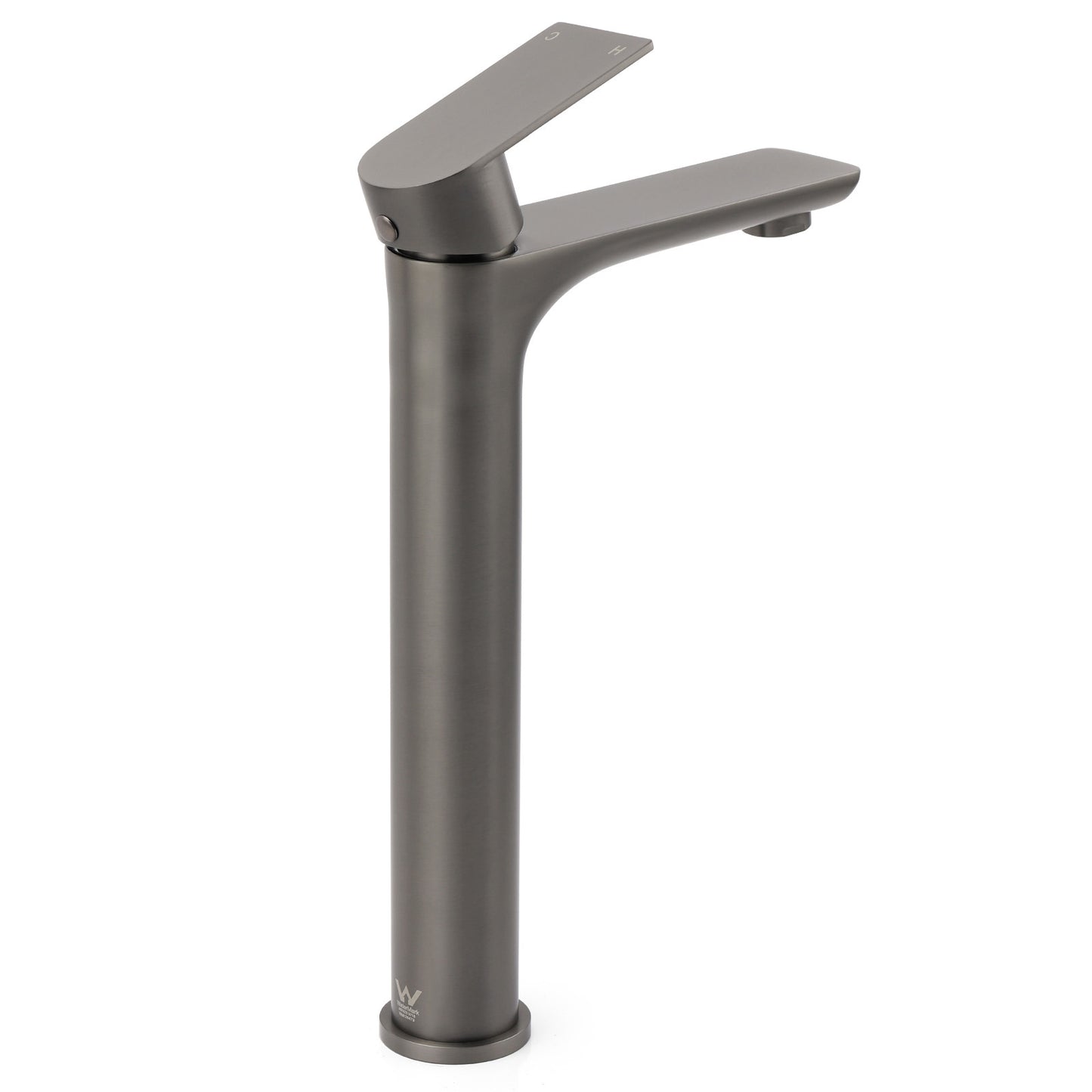 WELS Gun Metal Grey Round High Rise Basin Mixer Bathroom Vanity Faucet Tapware V1233-KRF102GM