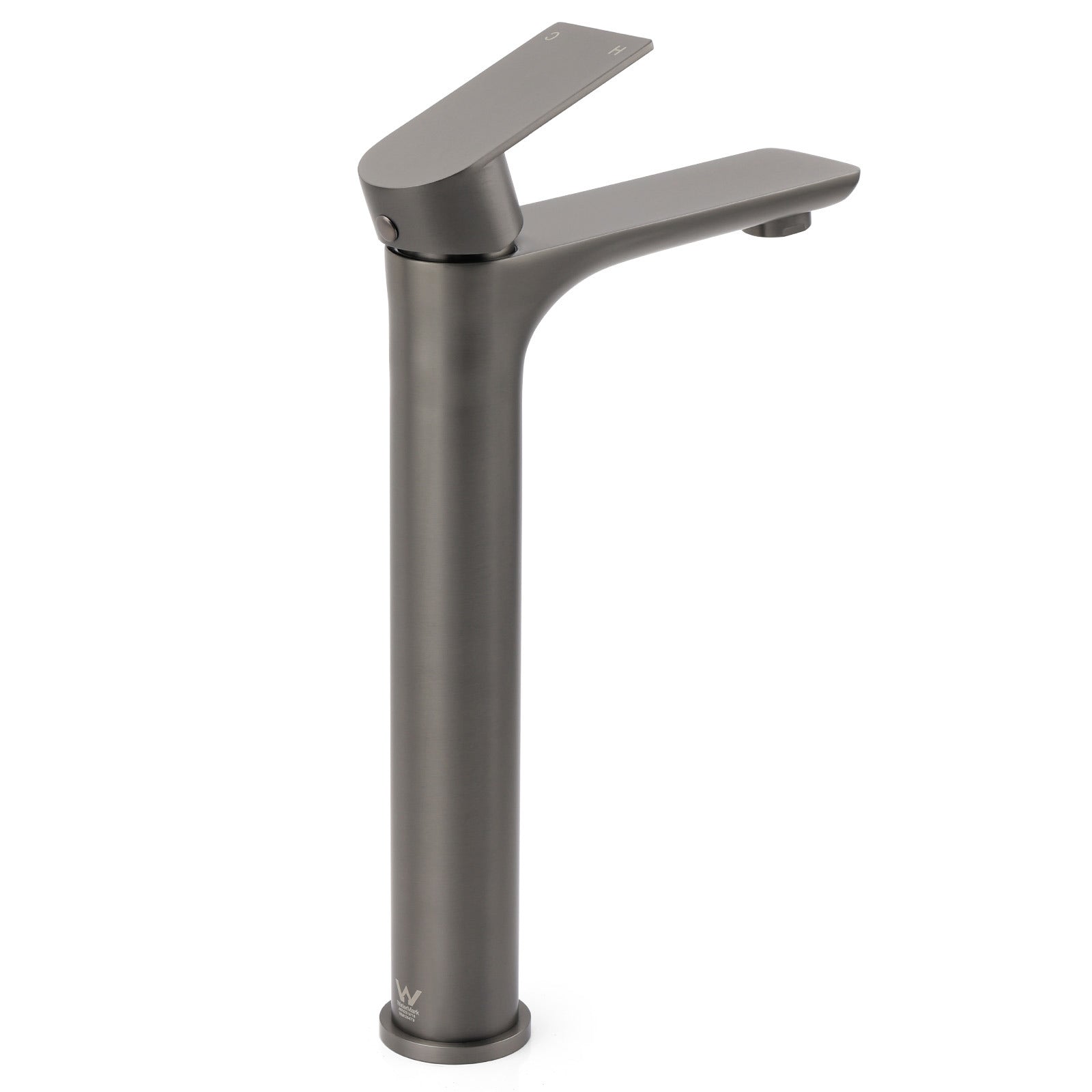 WELS Gun Metal Grey Round High Rise Basin Mixer Bathroom Vanity Faucet Tapware V1233-KRF102GM