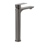 WELS Gun Metal Grey Round High Rise Basin Mixer Bathroom Vanity Faucet Tapware V1233-KRF102GM