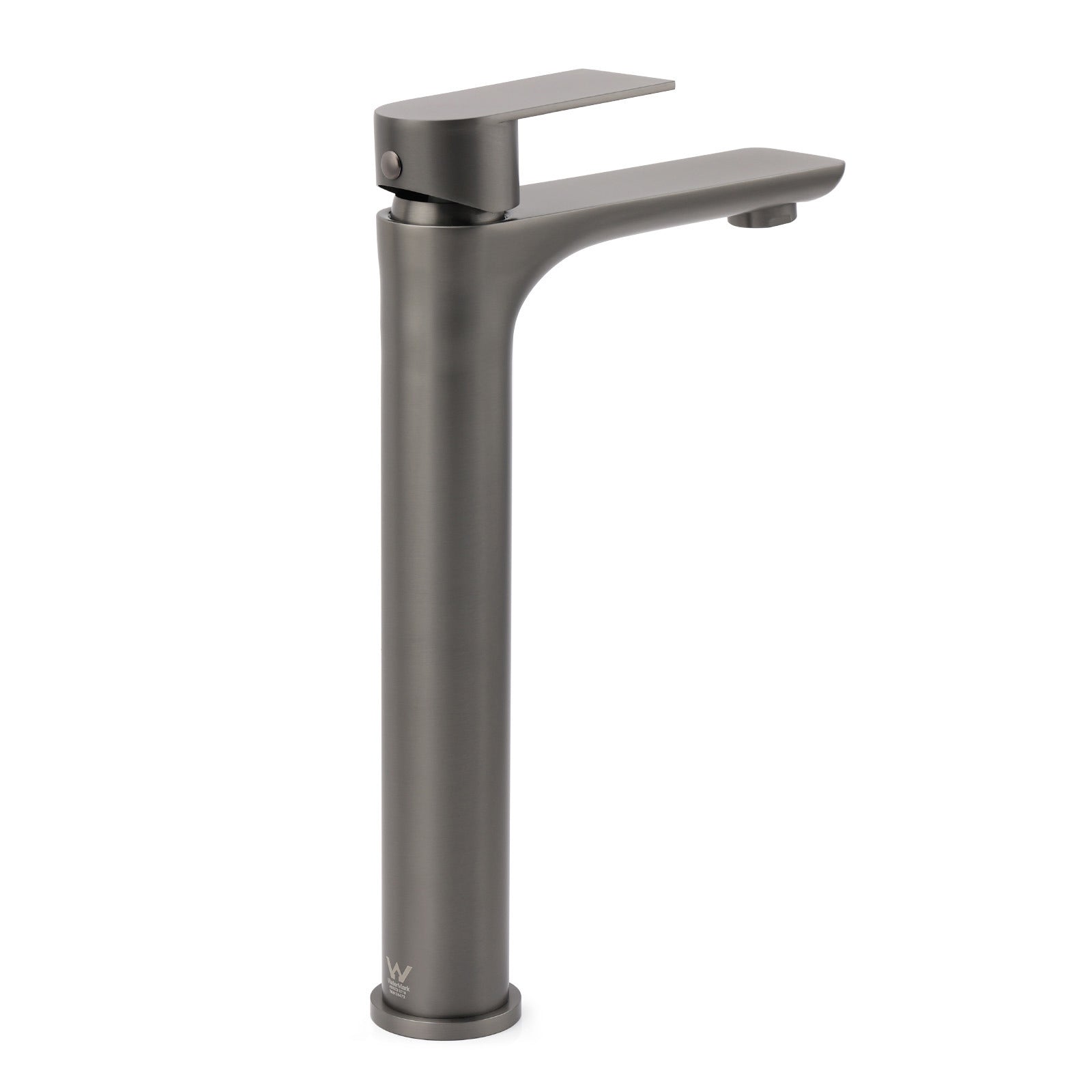 WELS Gun Metal Grey Round High Rise Basin Mixer Bathroom Vanity Faucet Tapware V1233-KRF102GM
