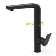 WELS Matte Black Round Kitchen Mixer Sink Tap Swivel Laundry Faucet Spout NEW V1233-KRF501B