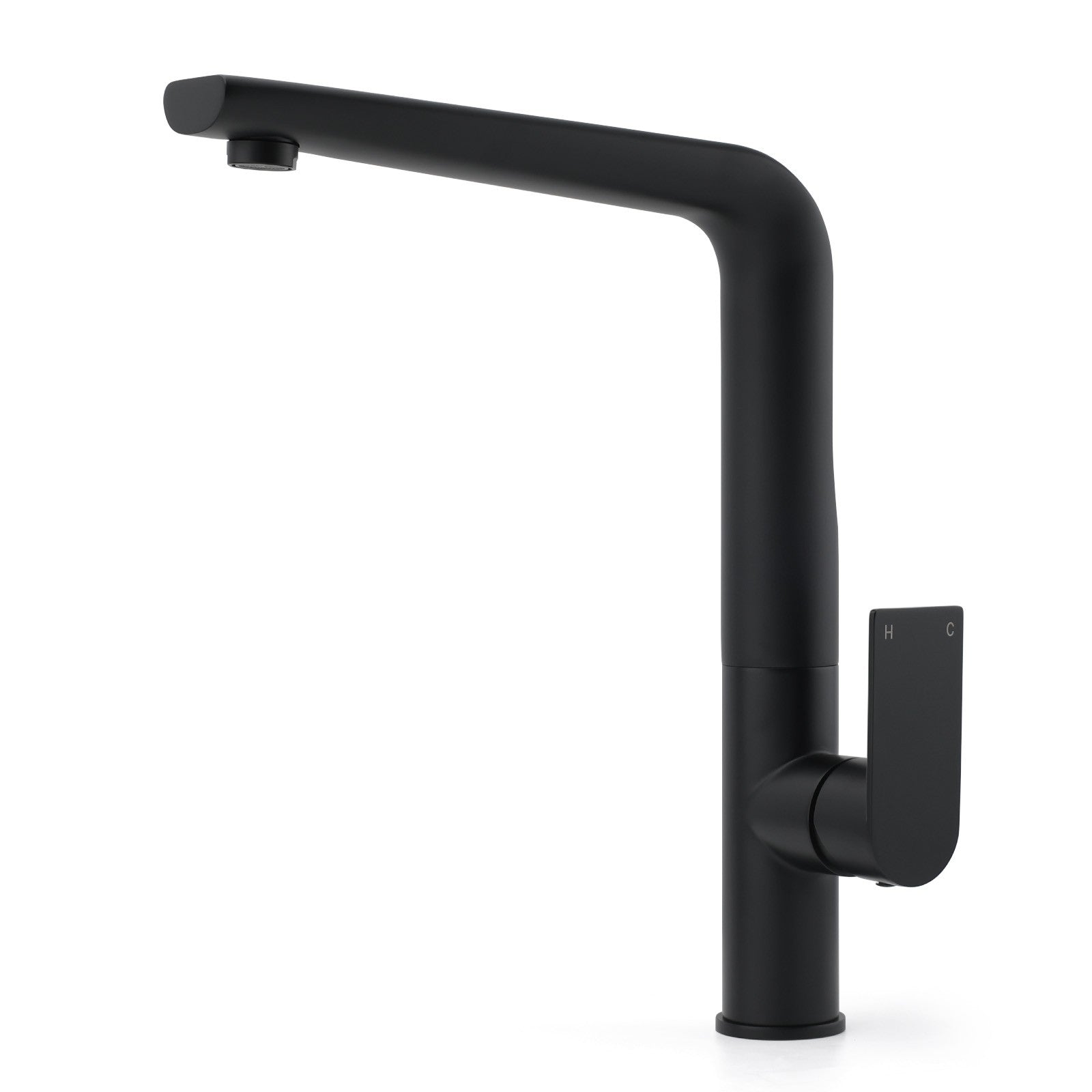 WELS Matte Black Round Kitchen Mixer Sink Tap Swivel Laundry Faucet Spout NEW V1233-KRF501B