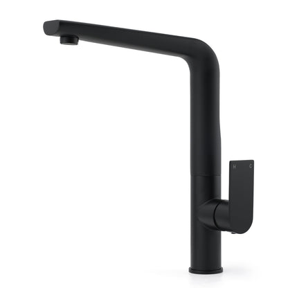 WELS Matte Black Round Kitchen Mixer Sink Tap Swivel Laundry Faucet Spout NEW V1233-KRF501B