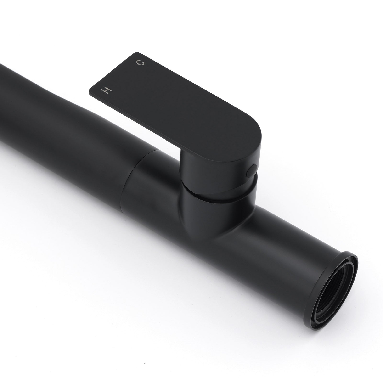WELS Matte Black Round Kitchen Mixer Sink Tap Swivel Laundry Faucet Spout NEW V1233-KRF501B
