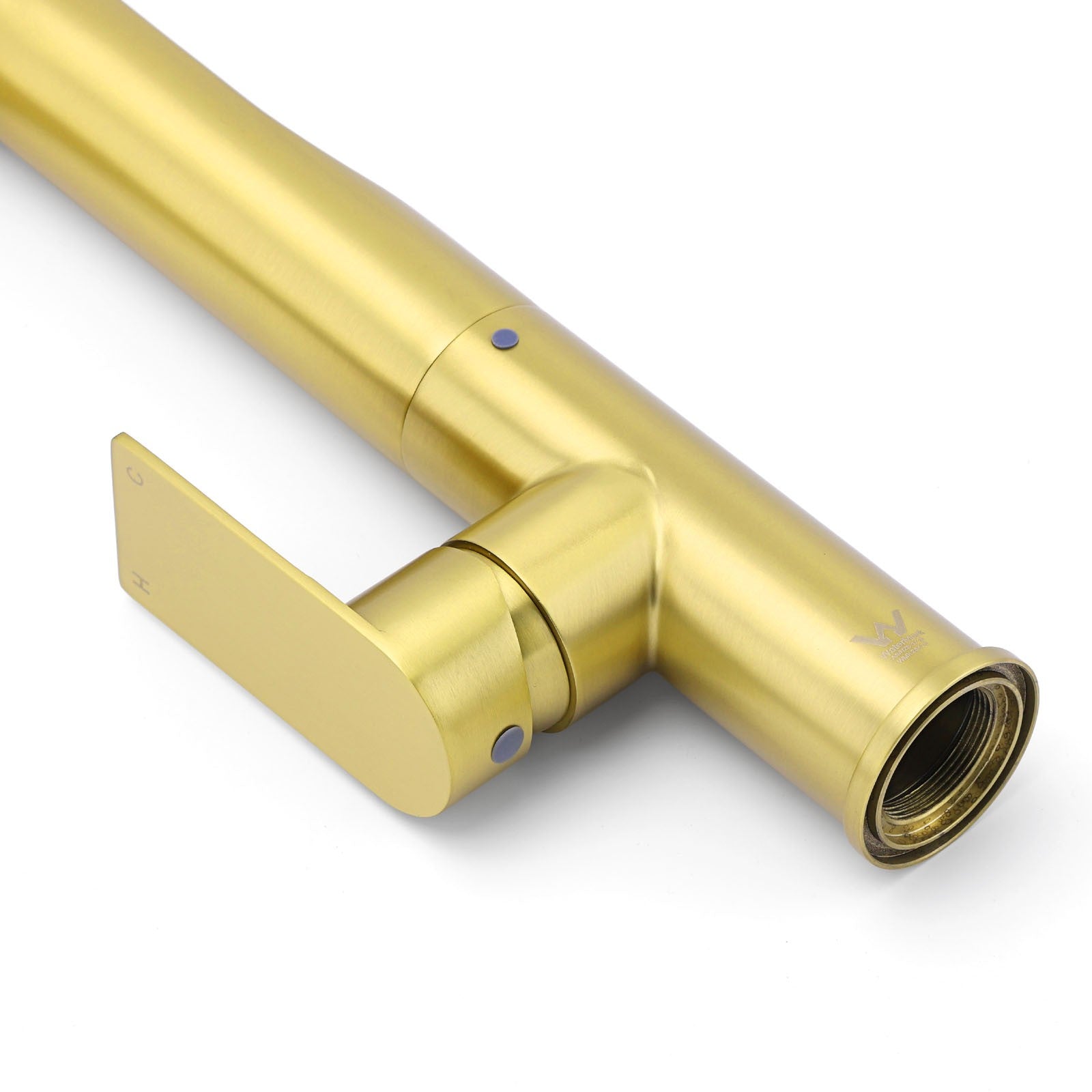 NEW ARRIVAL WELS Brushed Gold Round Kitchen Mixer Sink Tap Laundry Faucet Spout V1233-KRF501G