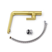 NEW ARRIVAL WELS Brushed Gold Round Kitchen Mixer Sink Tap Laundry Faucet Spout V1233-KRF501G