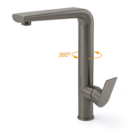 Luxury Gun Metal Round Kitchen Mixer Sink Tap Swivel Laundry Faucet Spout WELS V1233-KRF501GM