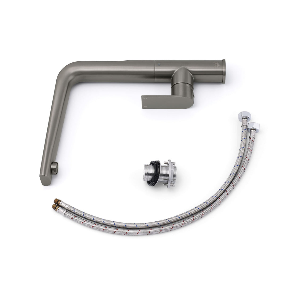 Luxury Gun Metal Round Kitchen Mixer Sink Tap Swivel Laundry Faucet Spout WELS V1233-KRF501GM