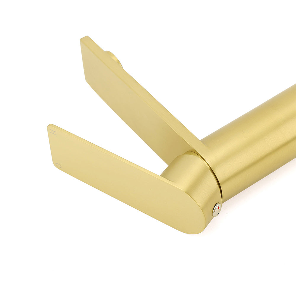 WELS Brushed Gold Short Square Basin Mixer Vanity Sink Faucet Spout Laundry Tap V1233-KRS101BG