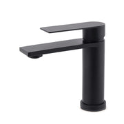 Matt Black Round Bathroom Basin Mixer Vanity Sink Faucet Spout Laundry Tap WELS V1233-KRS101BL