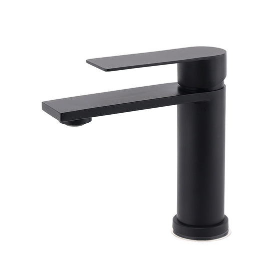 Matt Black Round Bathroom Basin Mixer Vanity Sink Faucet Spout Laundry Tap WELS V1233-KRS101BL
