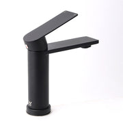 Matt Black Round Bathroom Basin Mixer Vanity Sink Faucet Spout Laundry Tap WELS V1233-KRS101BL
