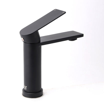 Matt Black Round Bathroom Basin Mixer Vanity Sink Faucet Spout Laundry Tap WELS V1233-KRS101BL