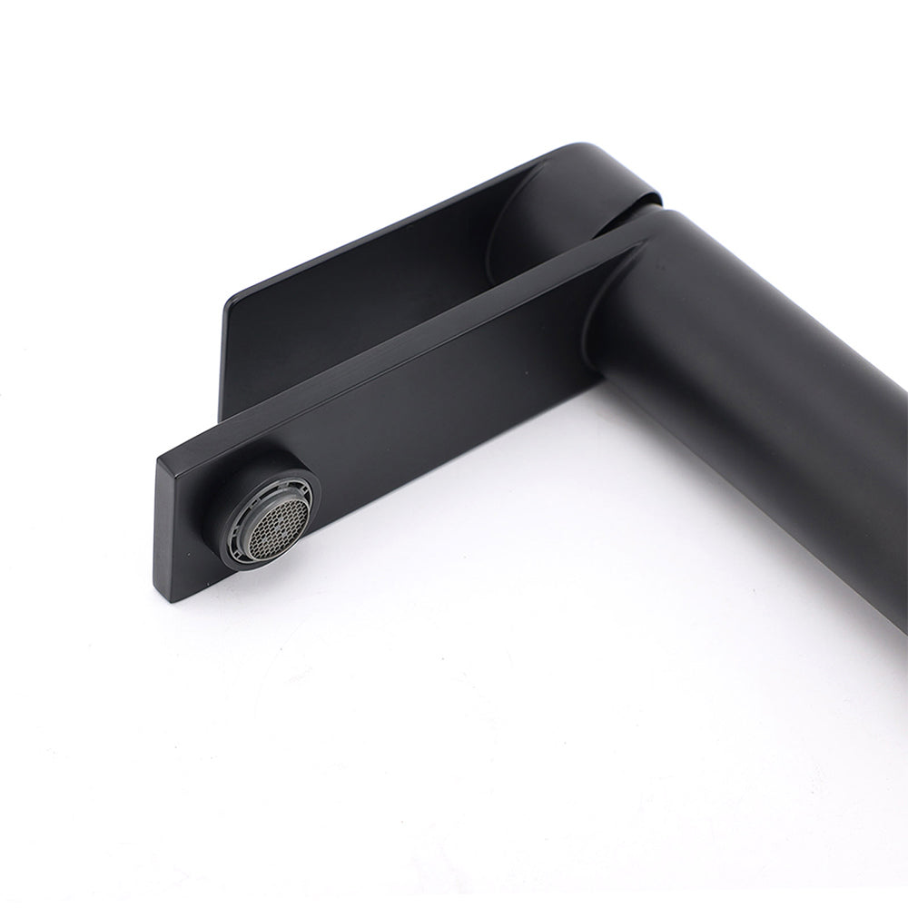 Matt Black Round Bathroom Basin Mixer Vanity Sink Faucet Spout Laundry Tap WELS V1233-KRS101BL