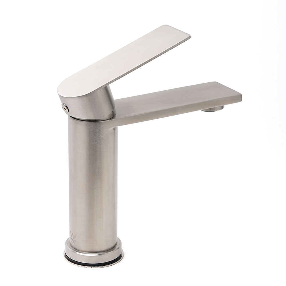 WELS Brushed Nickel Laundry Standard Basin Mixer Vanity Sink Faucet Spout Tap V1233-KRS101BN