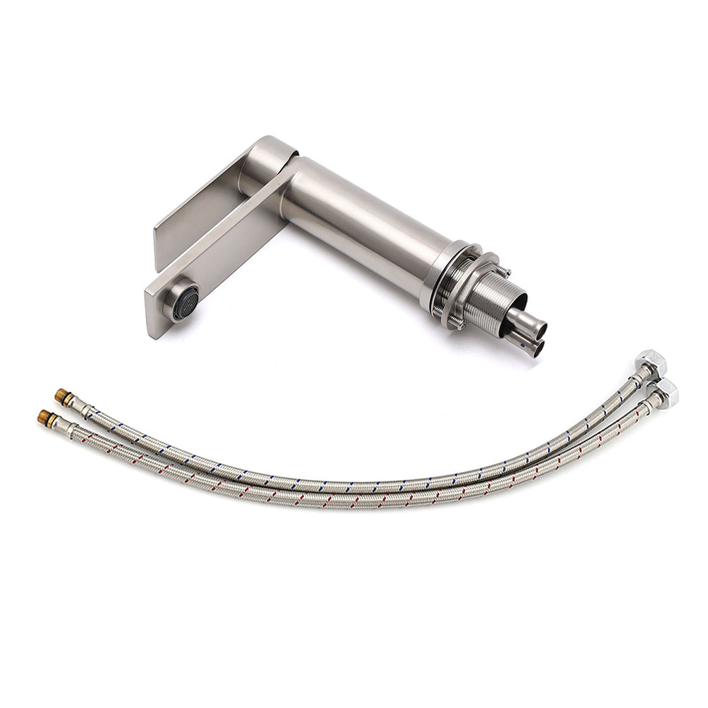 WELS Brushed Nickel Laundry Standard Basin Mixer Vanity Sink Faucet Spout Tap V1233-KRS101BN