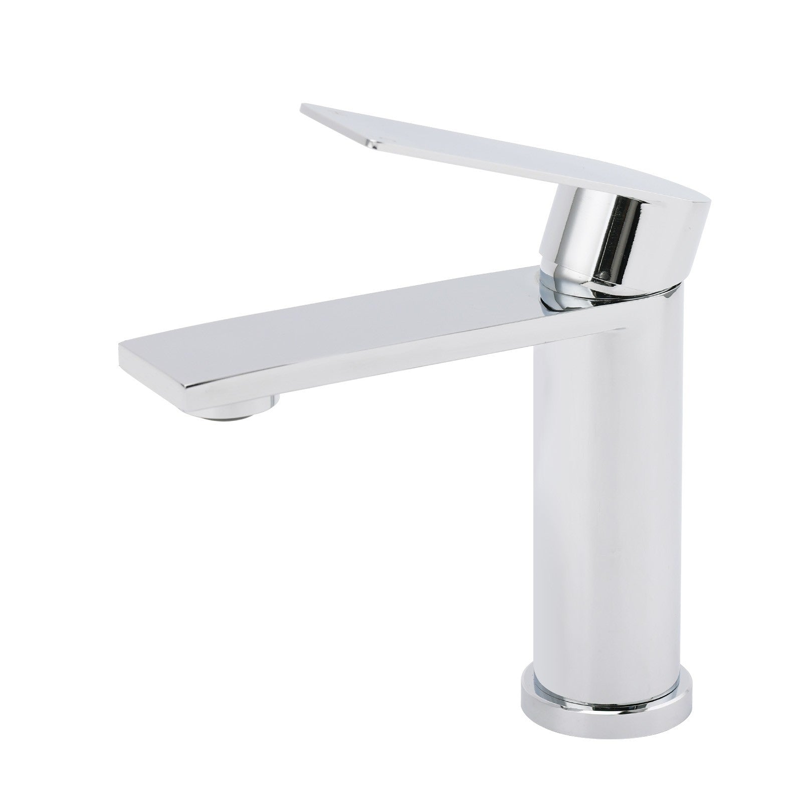 WELS Chrome Square Bathroom Short Basin Mixer Vanity Sink Faucet Tap Flat Lever V1233-KRS101CR
