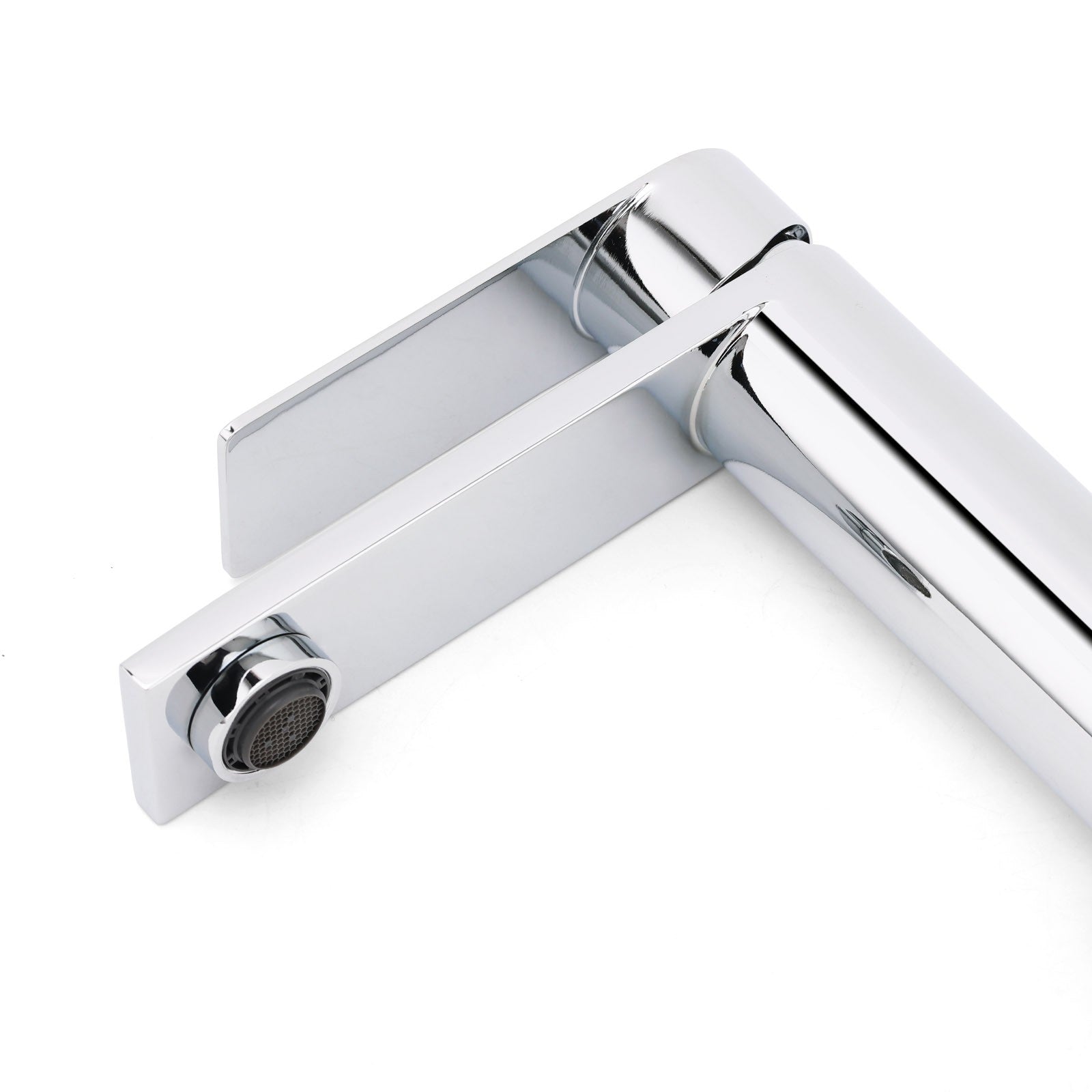 WELS Chrome Square Bathroom Short Basin Mixer Vanity Sink Faucet Tap Flat Lever V1233-KRS101CR