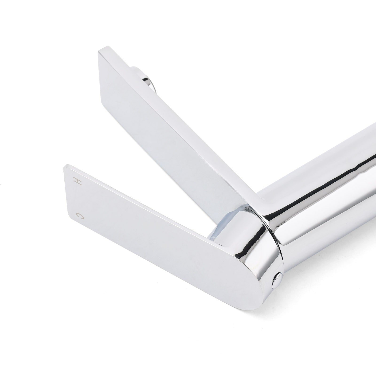 WELS Chrome Square Bathroom Short Basin Mixer Vanity Sink Faucet Tap Flat Lever V1233-KRS101CR