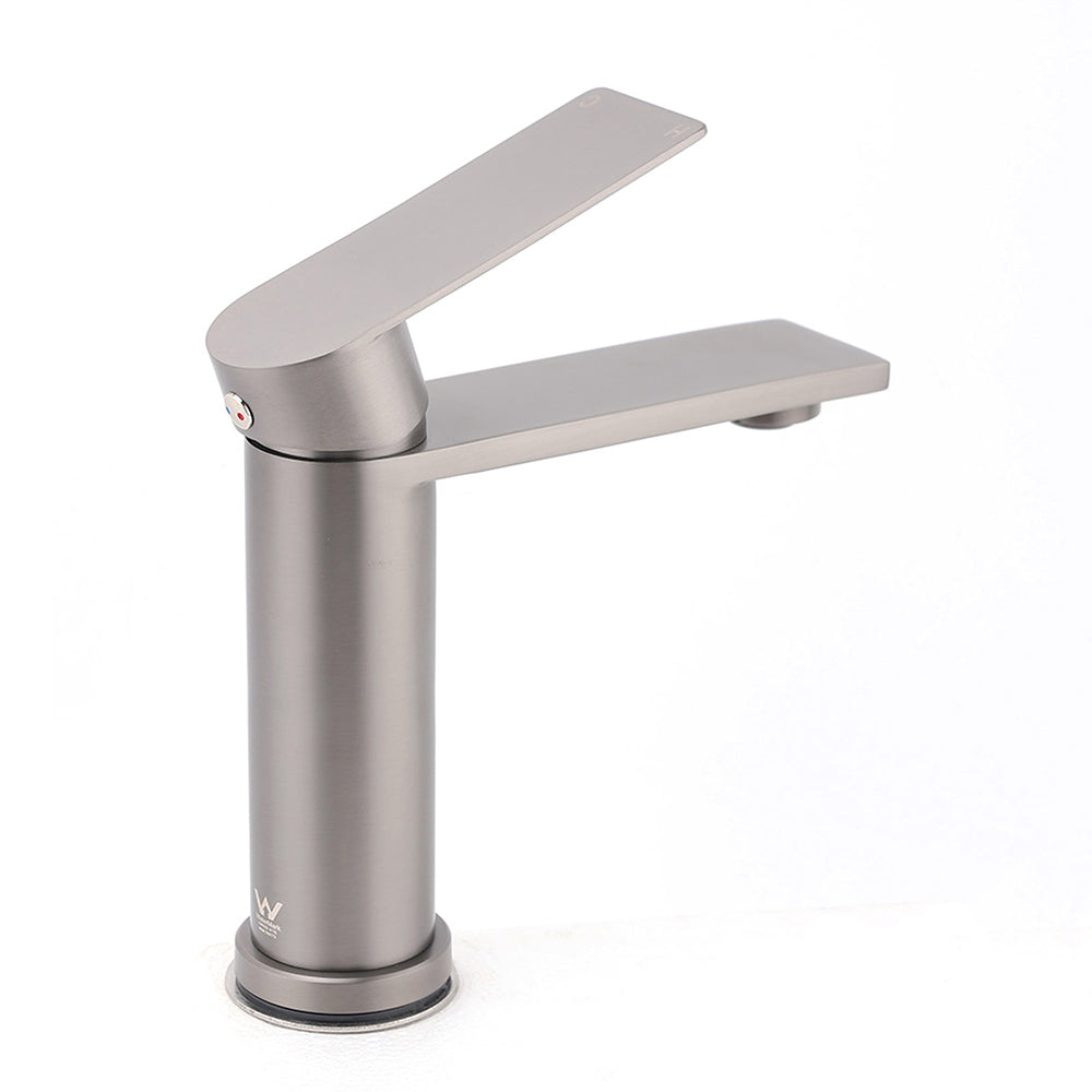 Gun Metal Grey Bathroom Basin Mixer Vanity Sink Square Faucet Spout Laundry Tap V1233-KRS101GM