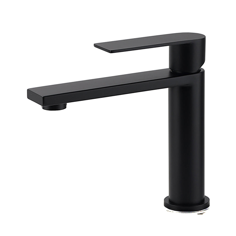 WELS Matt Black Square Short Basin Mixer Vanity Sink Faucet Laundry Spout Tap V1233-KRS101MBL