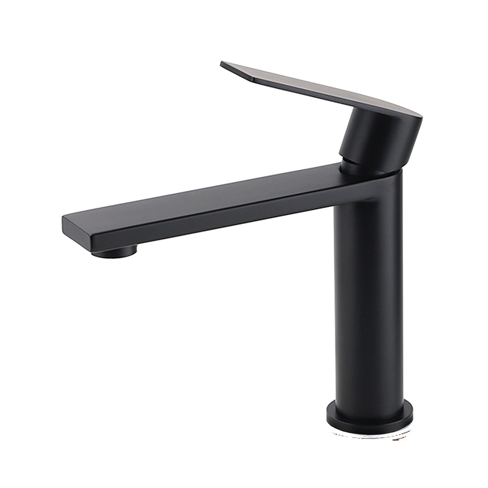 WELS Matt Black Square Short Basin Mixer Vanity Sink Faucet Laundry Spout Tap V1233-KRS101MBL