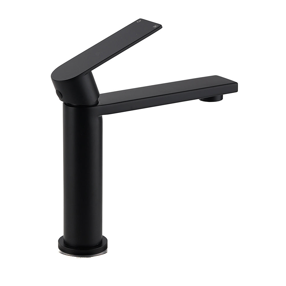 WELS Matt Black Square Short Basin Mixer Vanity Sink Faucet Laundry Spout Tap V1233-KRS101MBL