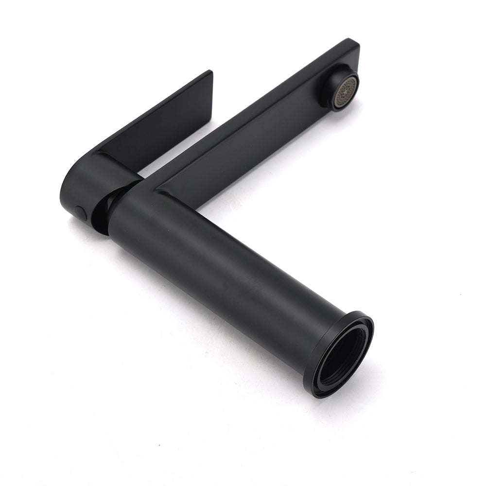 WELS Matt Black Square Short Basin Mixer Vanity Sink Faucet Laundry Spout Tap V1233-KRS101MBL
