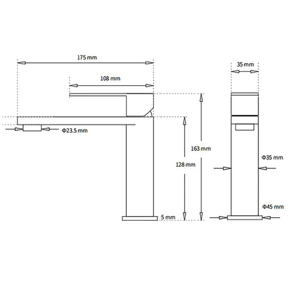 Brushed Nickel Standard Basin Mixer Vanity Sink Faucet Kitchen Laundry Spout Tap V1233-KRS101MBS