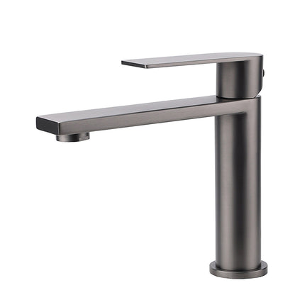 Gun Metal Rounded Square Short Basin Mixer Vanity Sink Faucet Laundry Spout Tap V1233-KRS101MGM