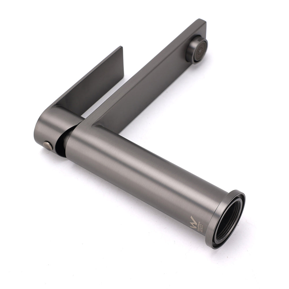 Gun Metal Rounded Square Short Basin Mixer Vanity Sink Faucet Laundry Spout Tap V1233-KRS101MGM
