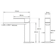 WELS Chrome Short Basin Mixer Vanity Sink Faucet Kitchen Laundry Spout Tap Set V1233-KRS101MPS