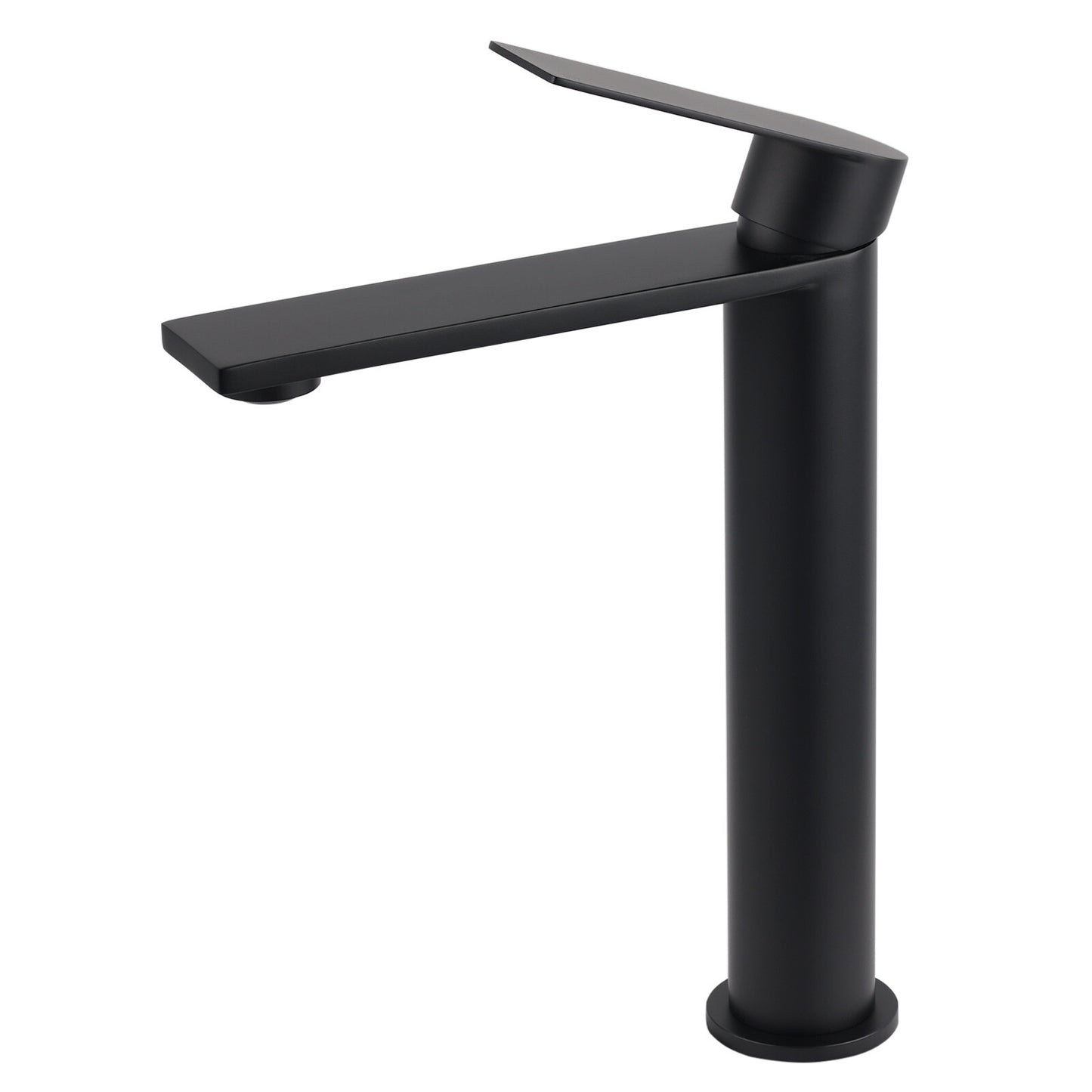 WELS Matt Black Square Tall Flat Lever Handle Basin Mixer Vanity Sink Faucet Spout V1233-KRS102BL