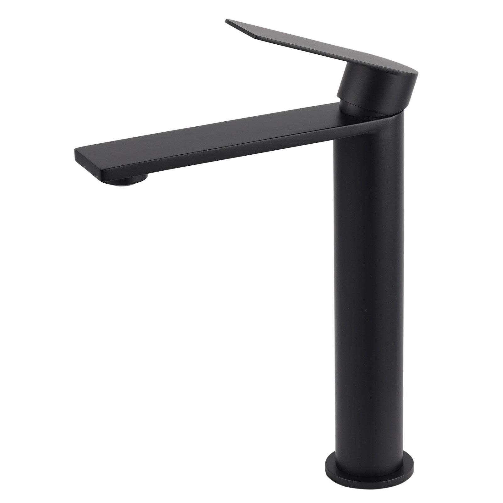 WELS Matt Black Square Tall Flat Lever Handle Basin Mixer Vanity Sink Faucet Spout V1233-KRS102BL