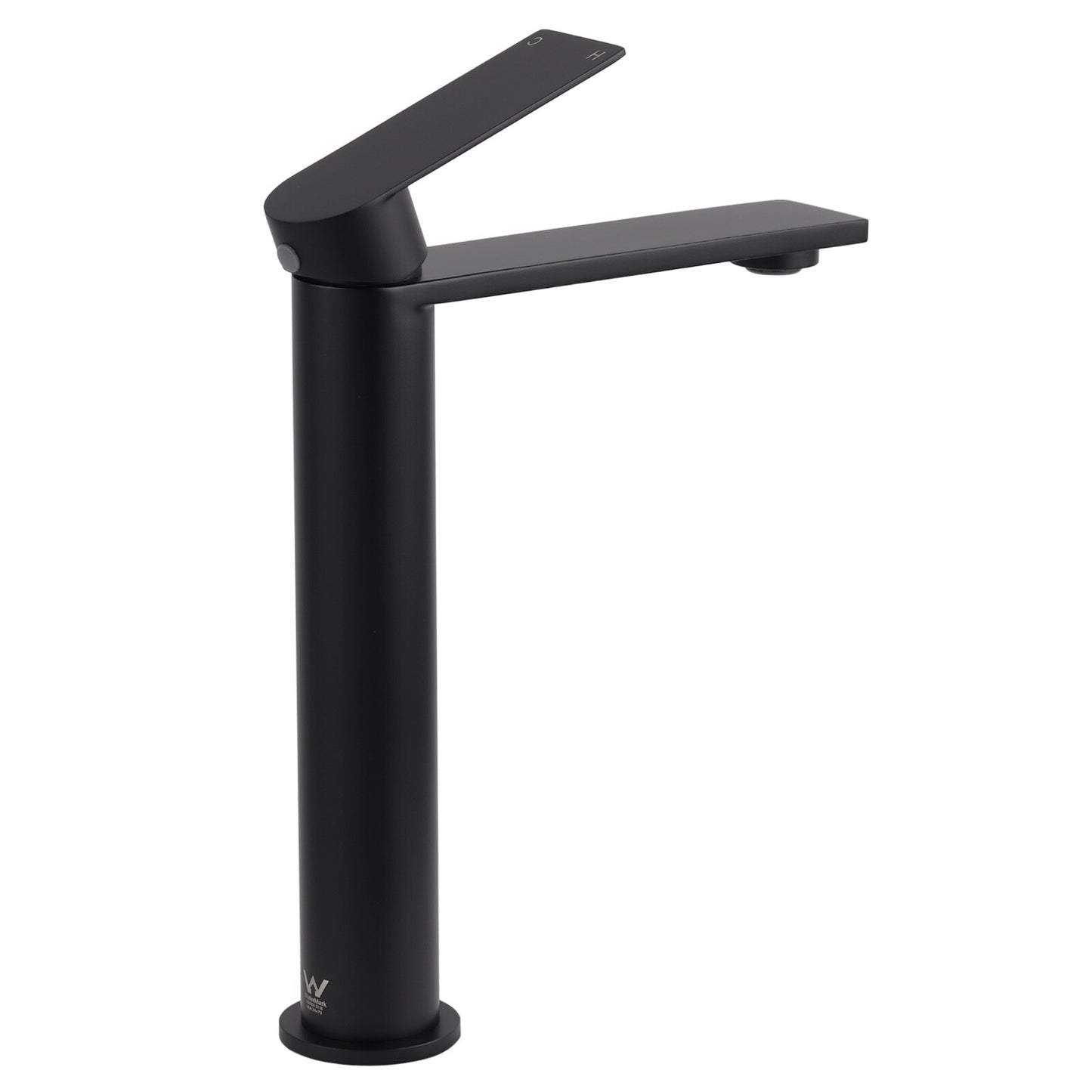 WELS Matt Black Square Tall Flat Lever Handle Basin Mixer Vanity Sink Faucet Spout V1233-KRS102BL