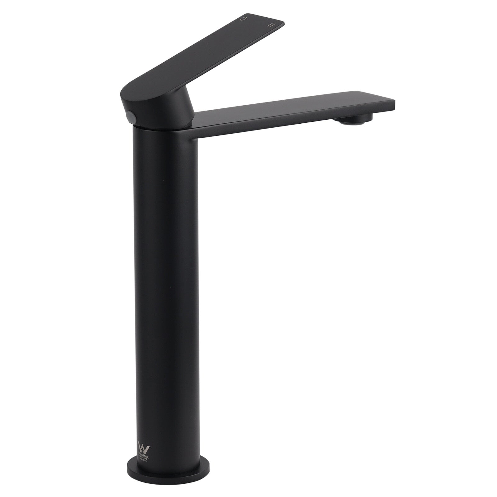 WELS Matt Black Square Tall Flat Lever Handle Basin Mixer Vanity Sink Faucet Spout V1233-KRS102BL