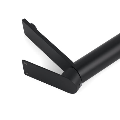 WELS Matt Black Square Tall Flat Lever Handle Basin Mixer Vanity Sink Faucet Spout V1233-KRS102BL